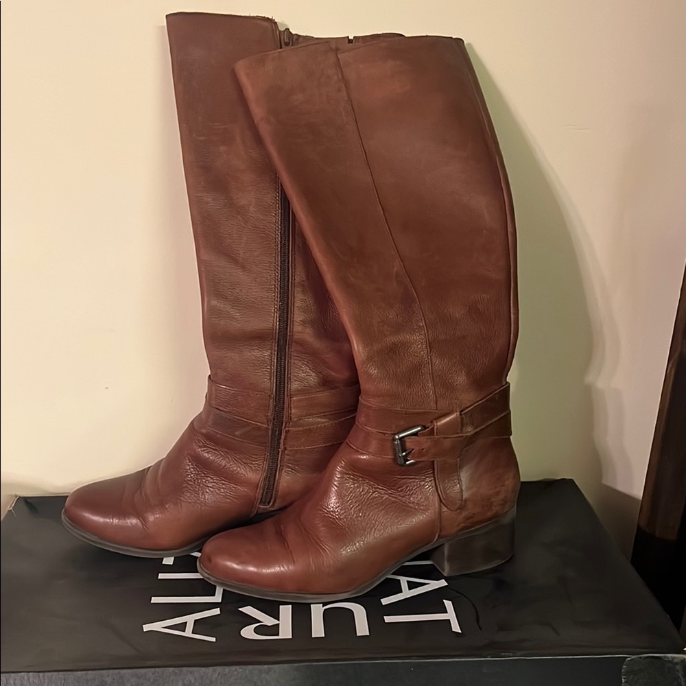 DSW Brown Over the Knee Boots with Equestrian Design
